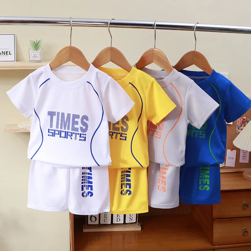 Boys' Korean Letter Print Sports Set