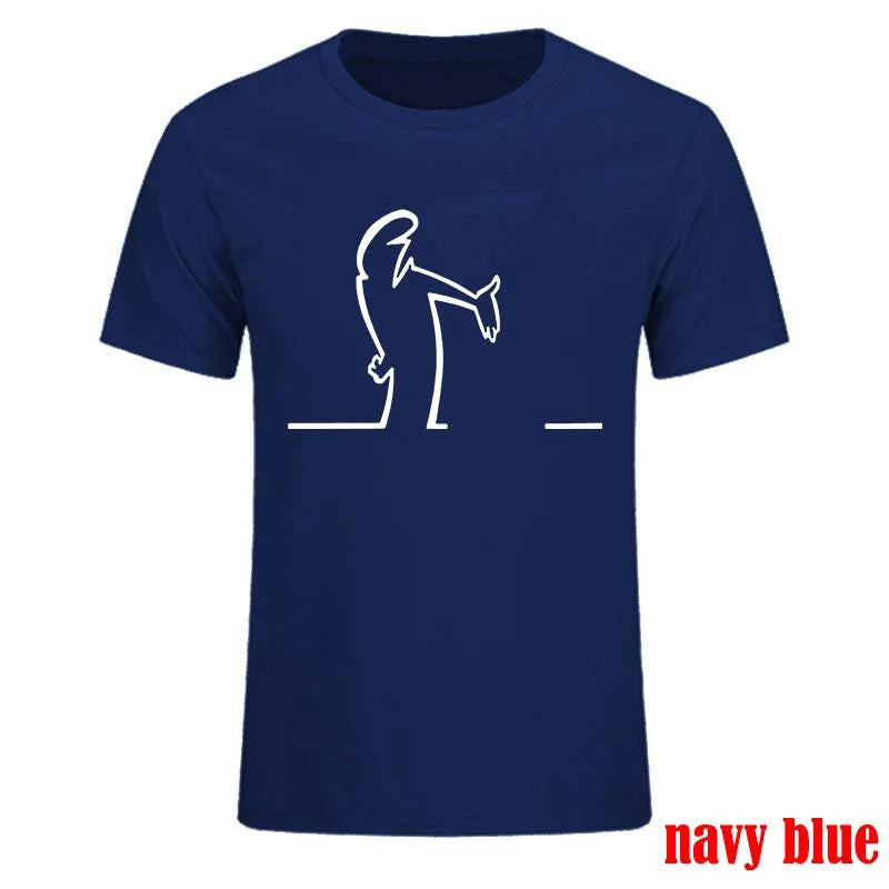 DOUSE Men's La Linea Comic Graphic Tee – Cotton Funny Print Short Sleeve