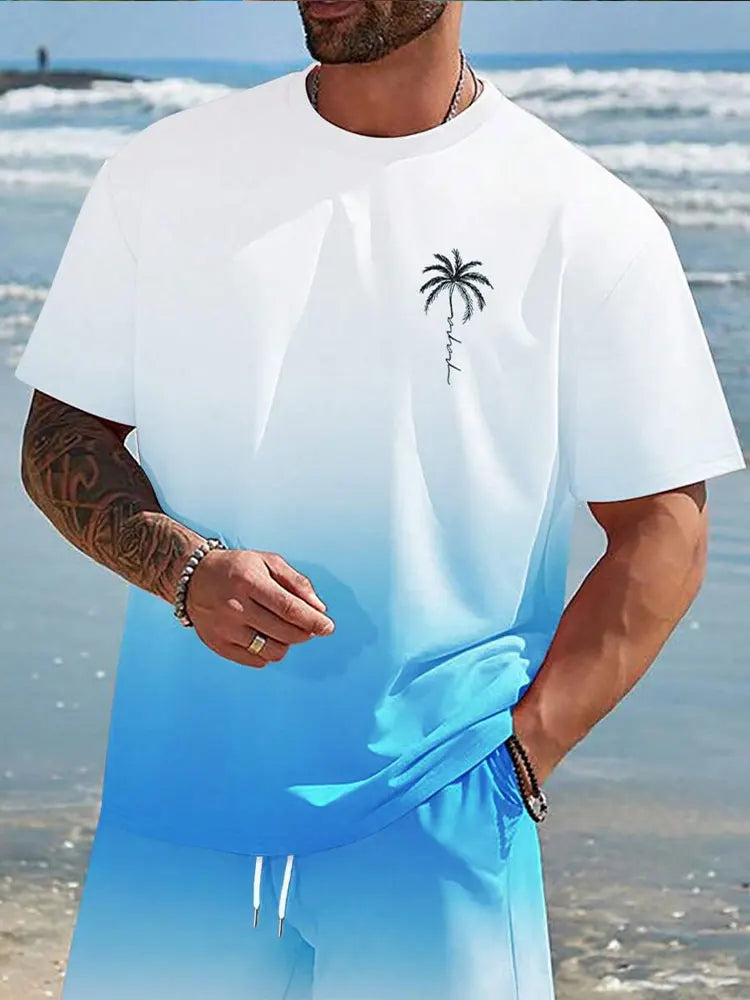Men's Hawaiian 3D Print Beach T-Shirt