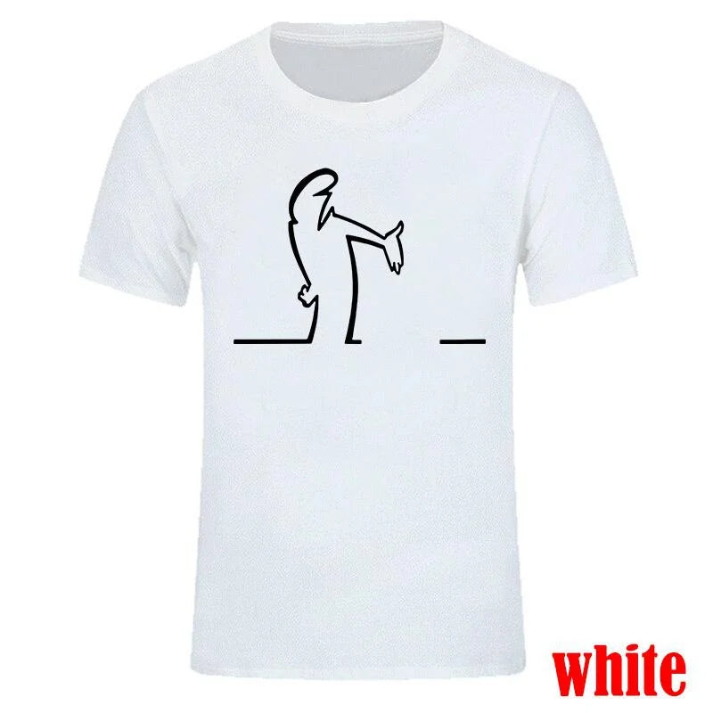 DOUSE Men's La Linea Comic Graphic Tee – Cotton Funny Print Short Sleeve