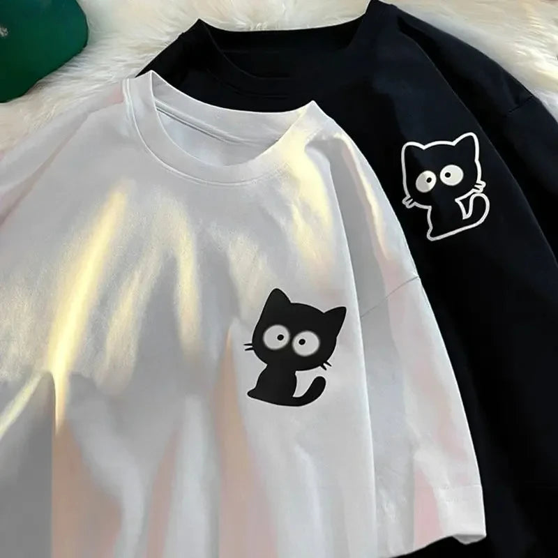Women's Cartoon Print Loose Casual T-Shirt