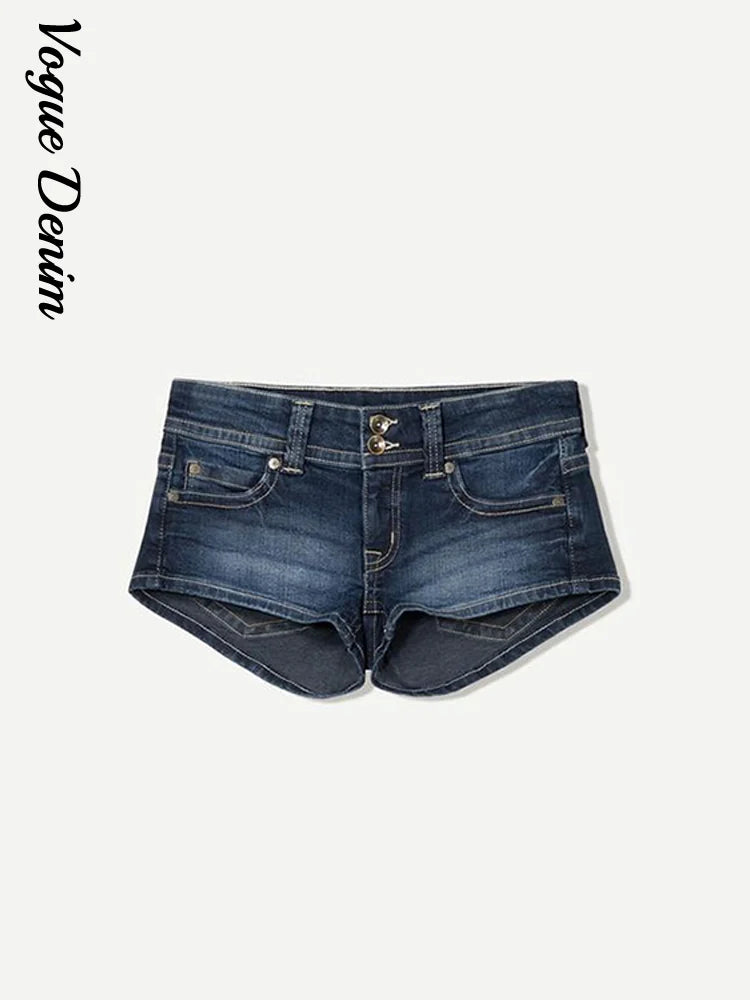 Women's Low-Waist Denim Mini Shorts