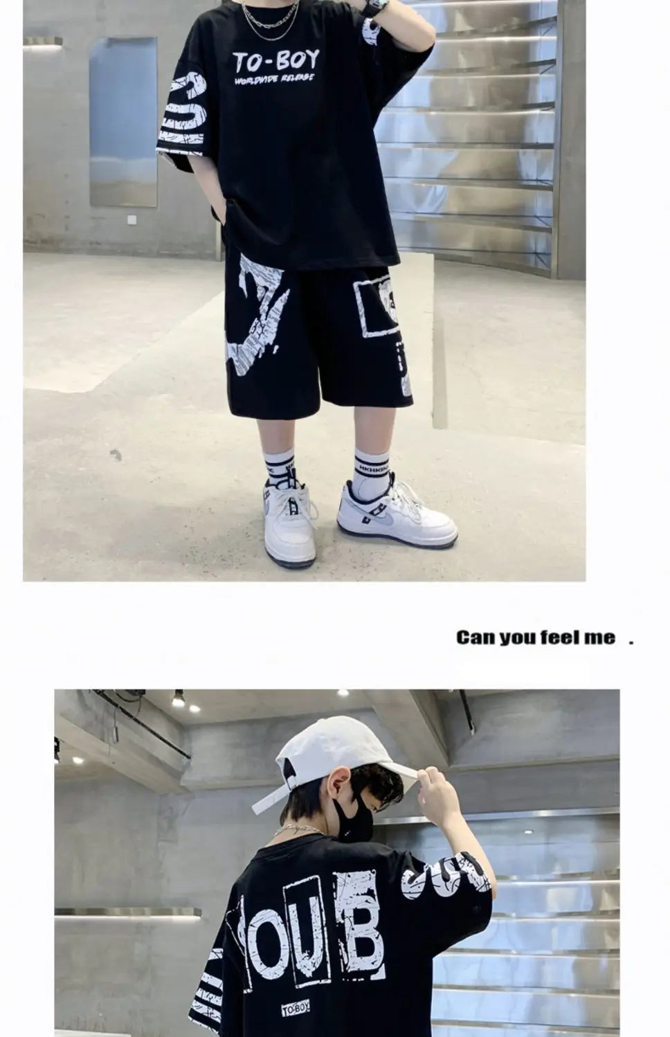 Boys' Hip-Hop T-Shirt & Pants Sports Set