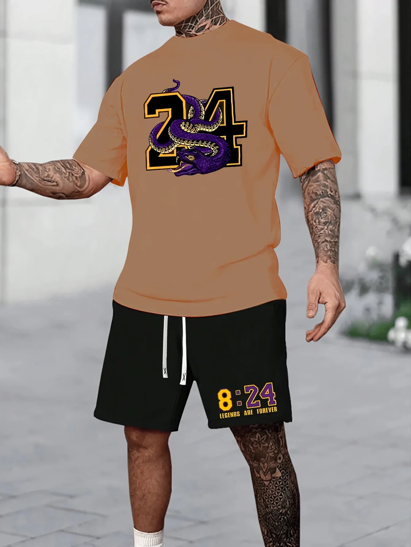 Men's Chicago Print T-Shirt & Shorts Set