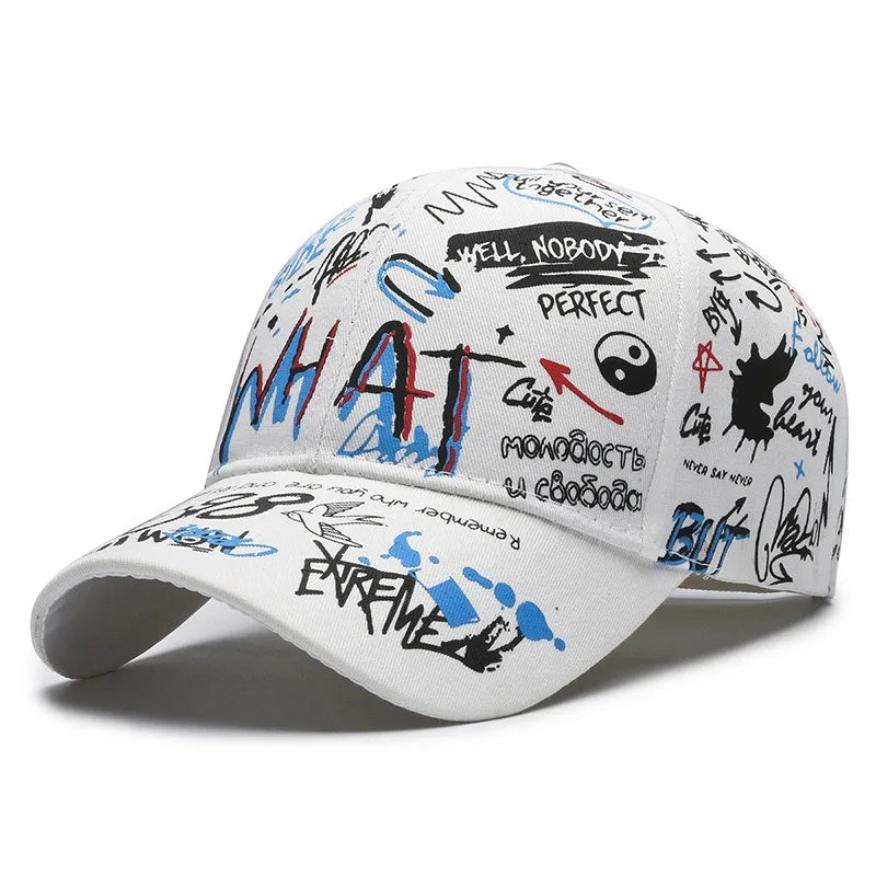 Graffiti Print Snapback Baseball Cap