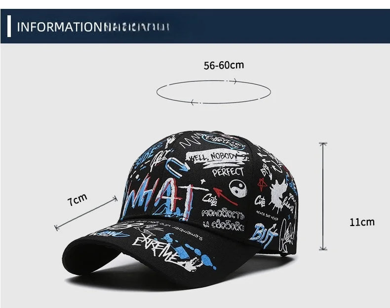 Graffiti Print Snapback Baseball Cap