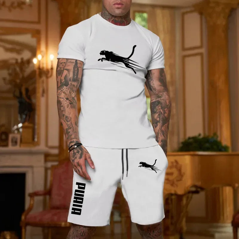 Men's Breathable T-Shirt & Shorts Summer Set