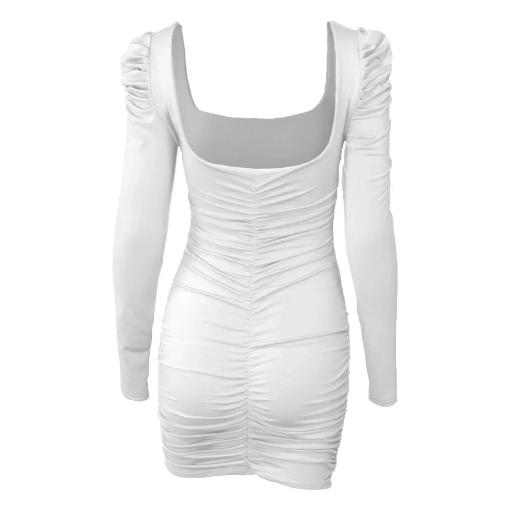 Women's Backless Velvet Stacked-Shoulder Mini Dress