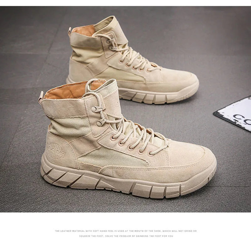 Men's Flat Sole Lace-Up Ankle Boots