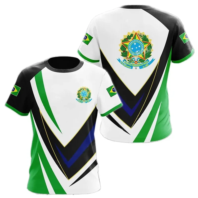 Men's Brazilian Flag 3D Oversized Print T-Shirt