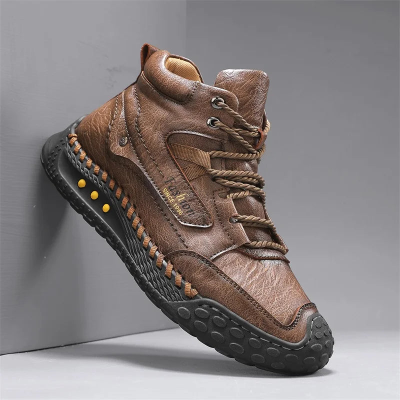 Men's Hand-Stitched Retro Lace-Up Boots