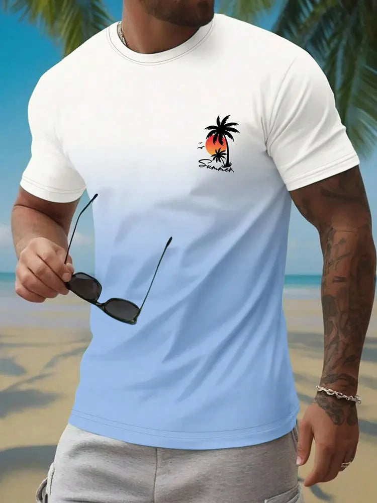 Men's Hawaiian 3D Print Beach T-Shirt