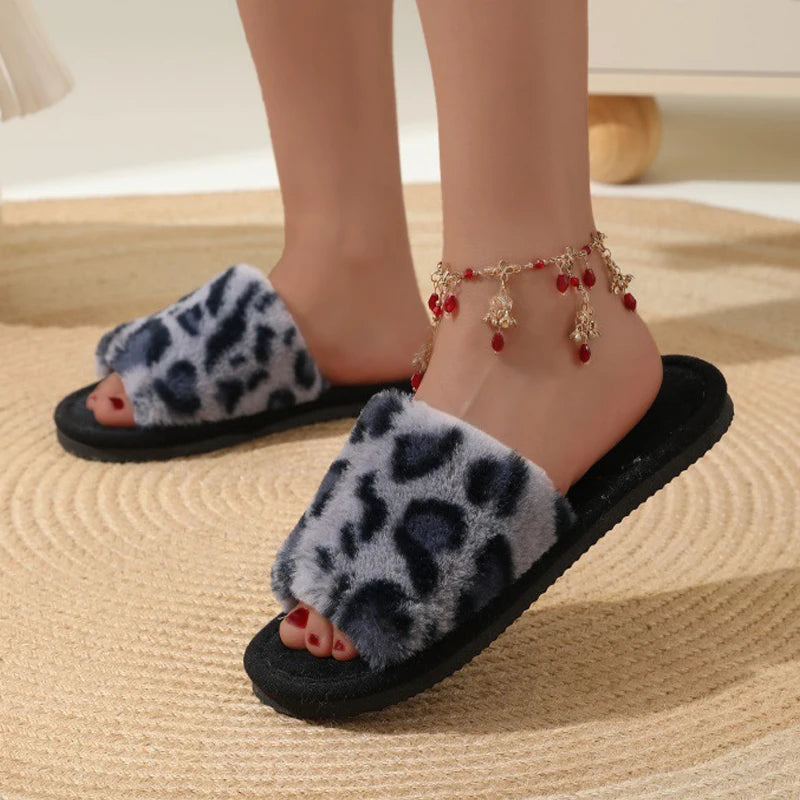 Women's Plush Indoor Slide Slippers