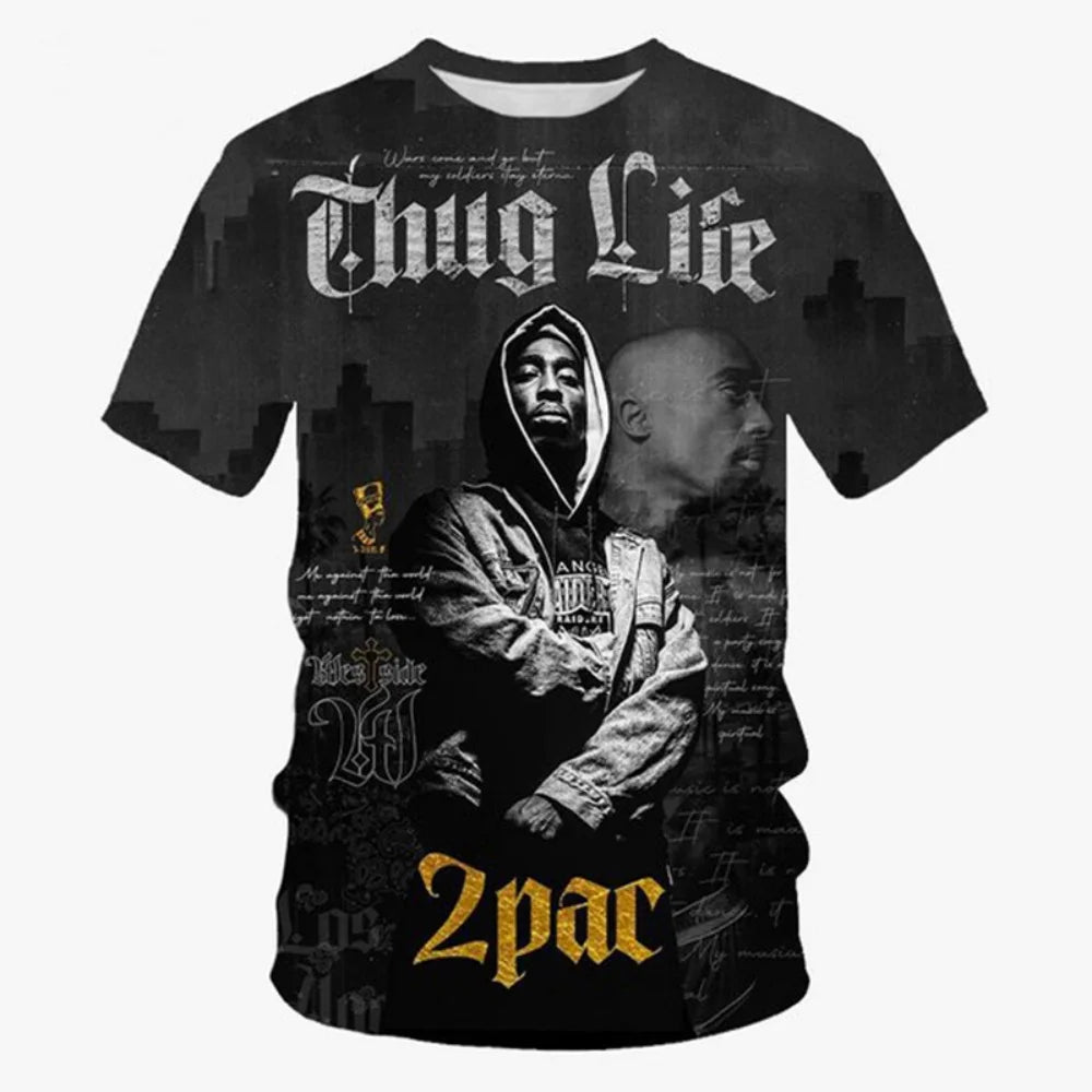 Men's 2Pac Hip-Hop Graphic T-Shirt