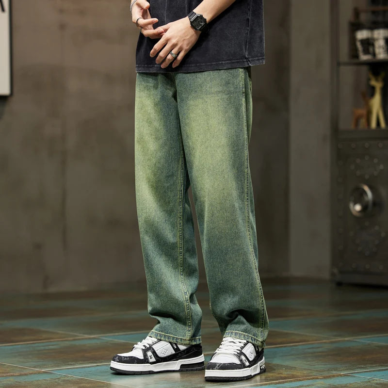 Men's Retro Baggy Wide-Leg Denim Jeans