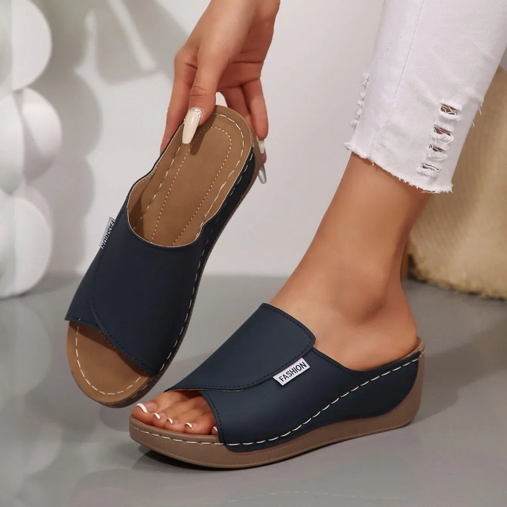 Women's Open-Toe Wedge Buckle Sandals