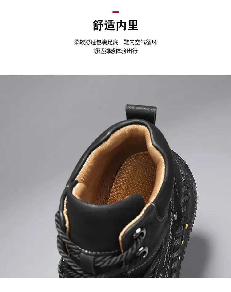 Men's Retro Lace-Up Casual Boots