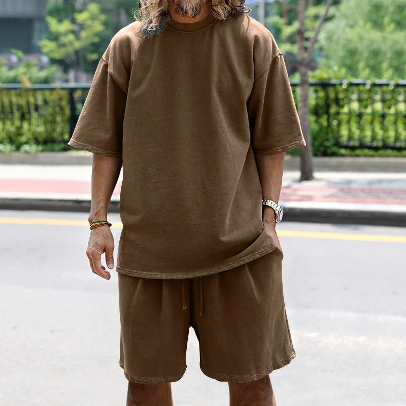 Men's Oversized Casual Sports T-Shirt & Shorts Set