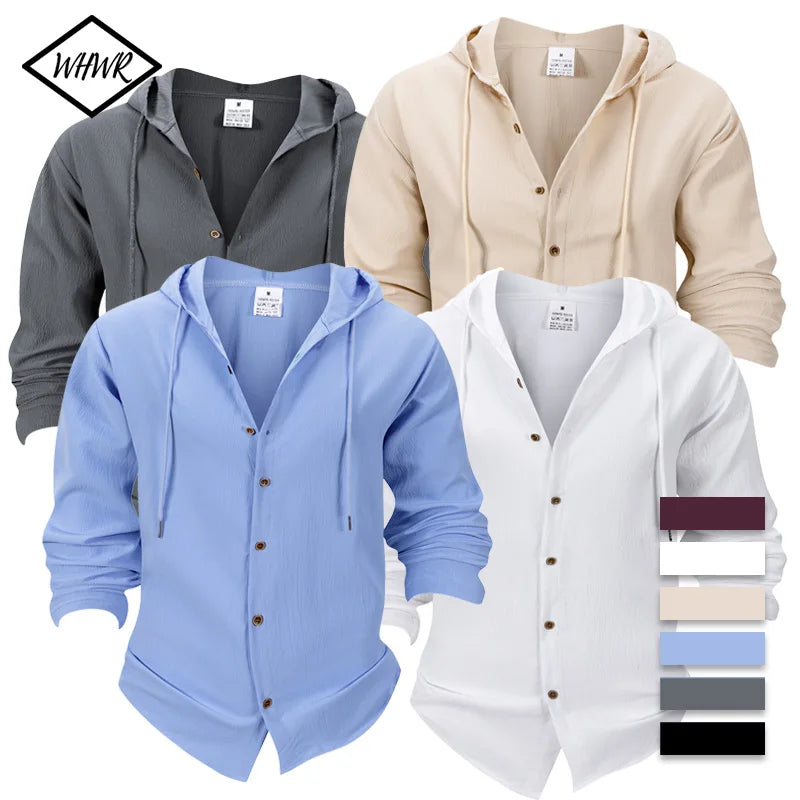 Men's Hooded Linen Beach Shirt