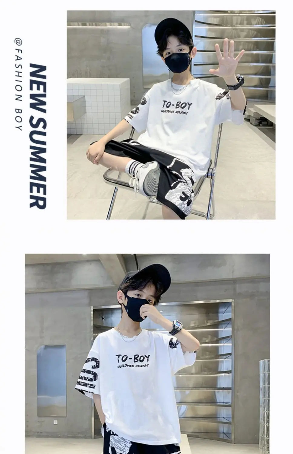 Boys' Hip-Hop T-Shirt & Pants Sports Set