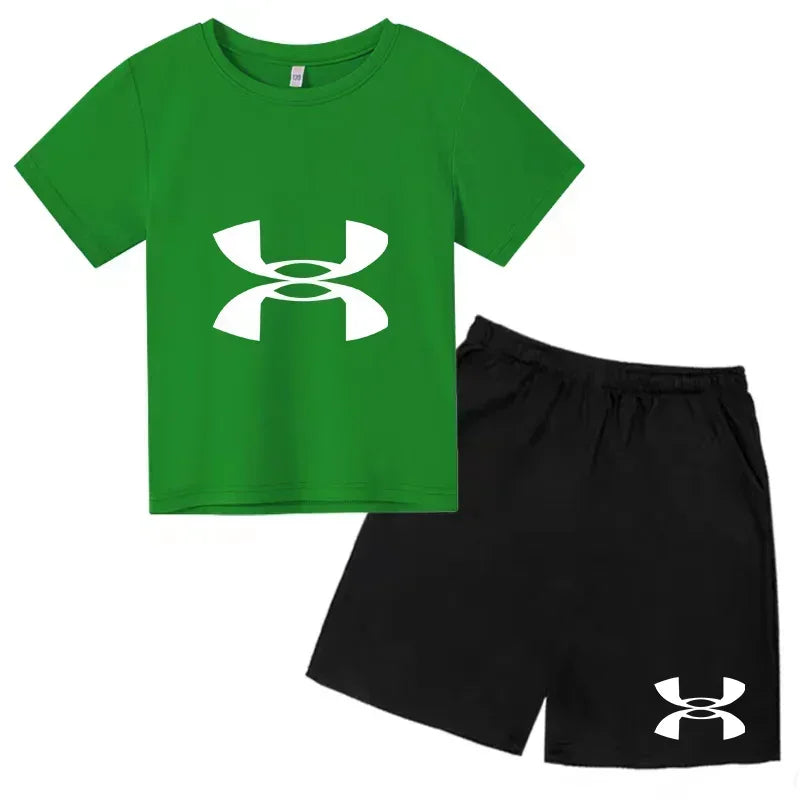 Boys' 3D Print T-Shirt & Shorts Sports Set