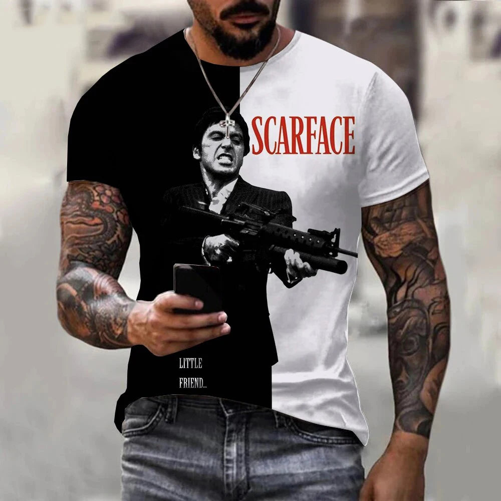 Men's Scarface 3D Print Quick-Dry T-Shirt