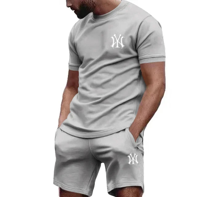 Men's Printed T-Shirt & Pants Sports Set