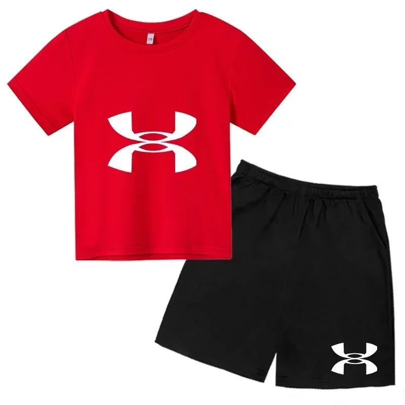 Boys' 3D Print T-Shirt & Shorts Sports Set