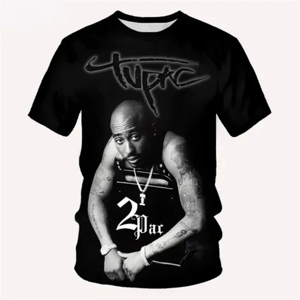 Men's 2Pac Hip-Hop Graphic T-Shirt