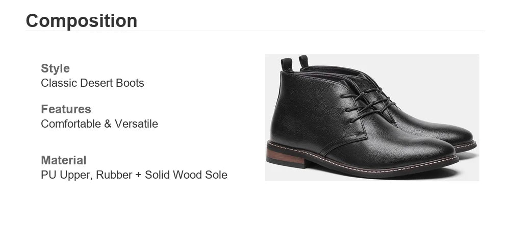Men's Retro Casual Lace-Up Desert Boots