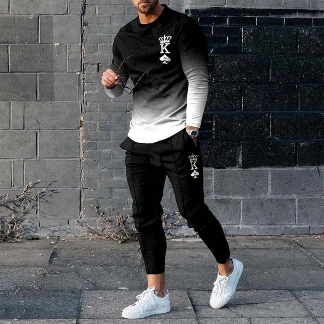 Men's Long-Sleeve Oversized Tracksuit Set