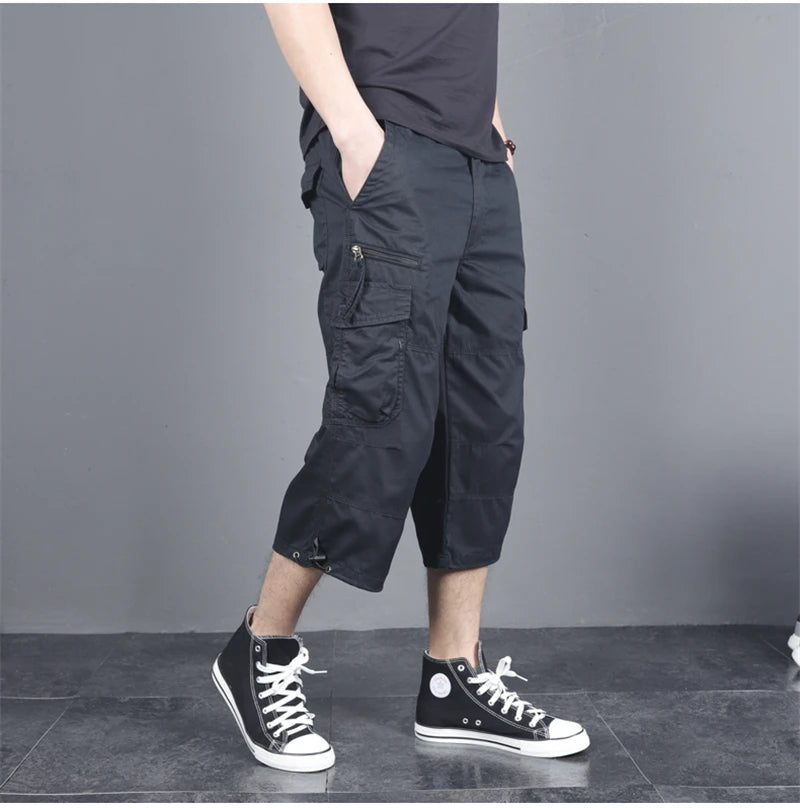 DOUSE Men's Multi-Pocket Cargo Shorts – Military Tactical Cotton Capri Pants