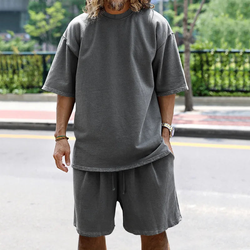 Men's Oversized Casual Sports T-Shirt & Shorts Set