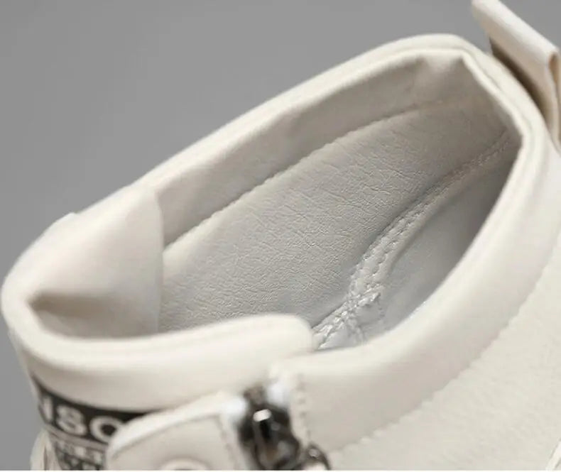 Men's Zip-Up High-Top Leather Ankle Boots