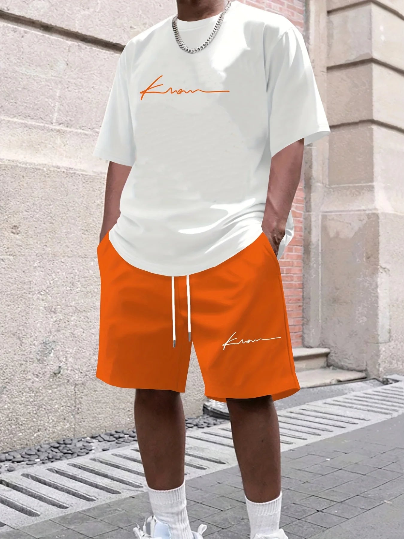 Men's King Print 3D T-Shirt & Shorts Set