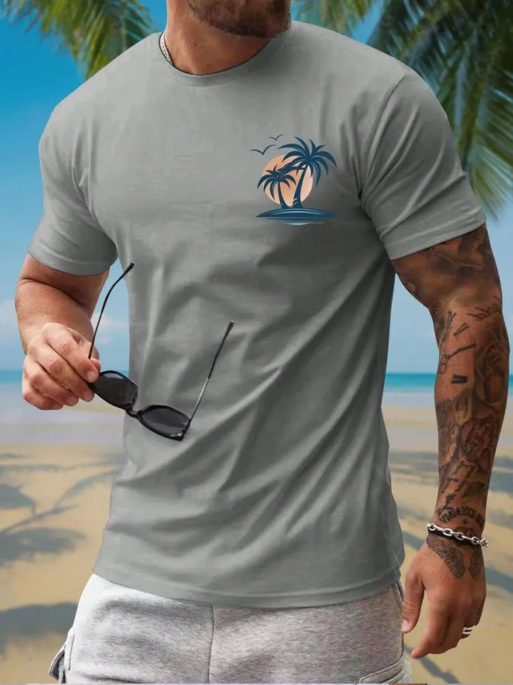 Men's Hawaiian 3D Print Beach T-Shirt