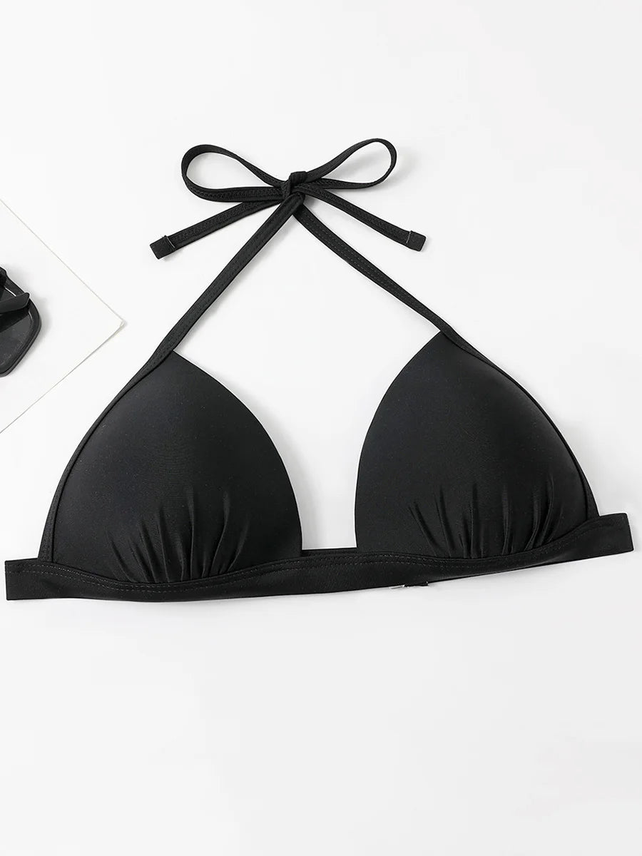 Women's Push-Up Halter Bra Cup Bikini Set