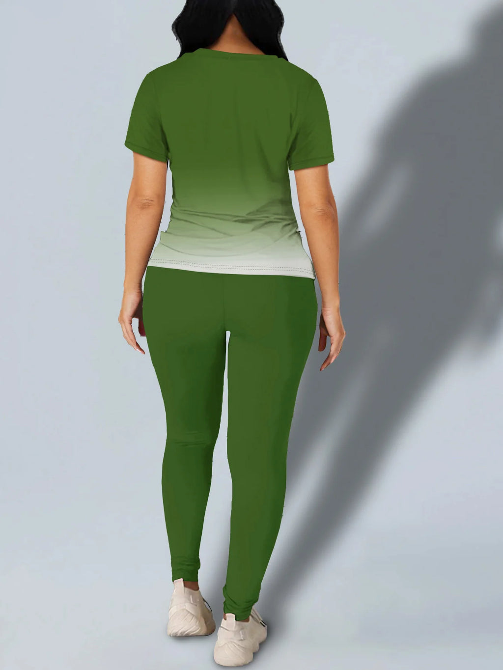 Women's Heart Print Gradient Summer Set