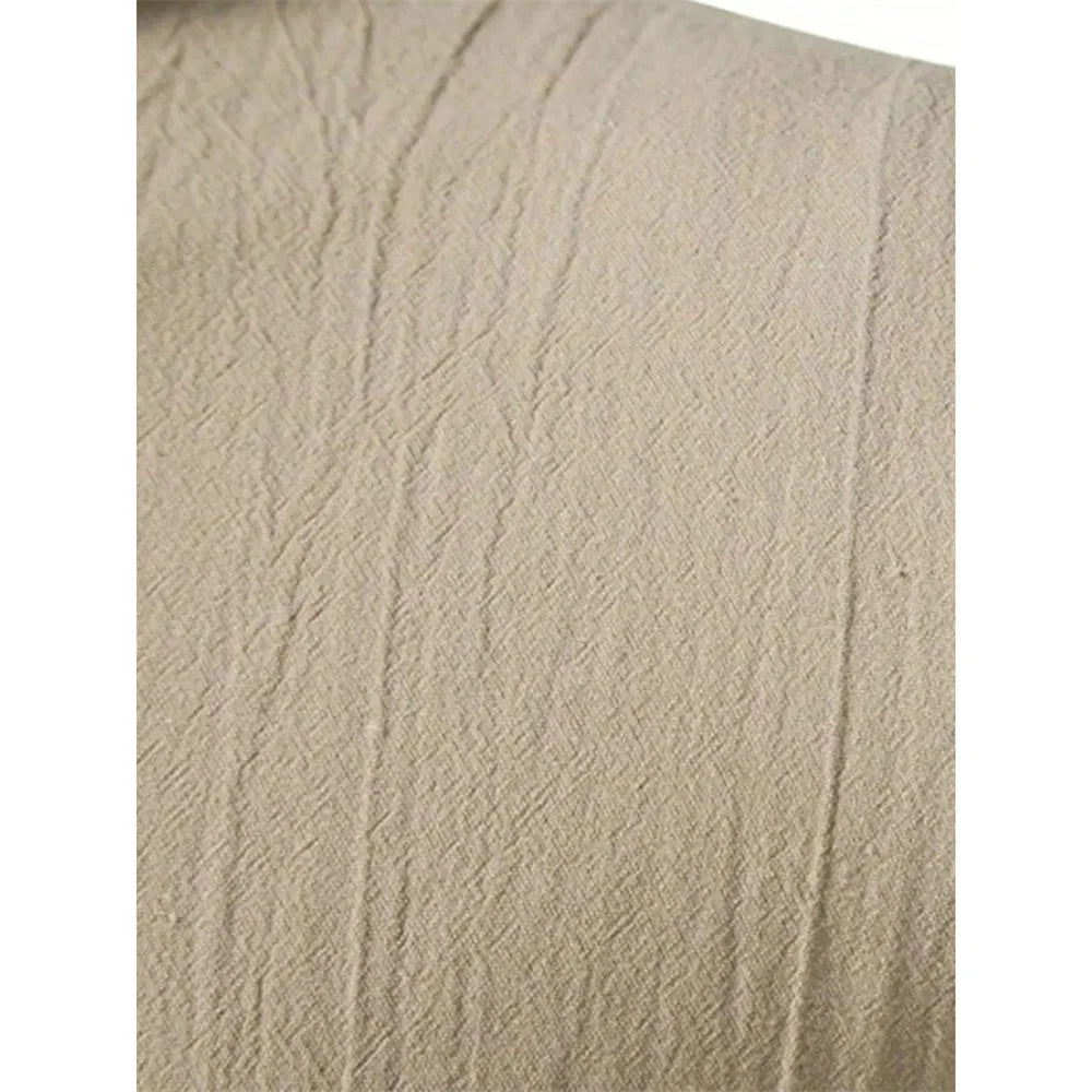 Men's Cotton Linen V-Neck Retro Shirt