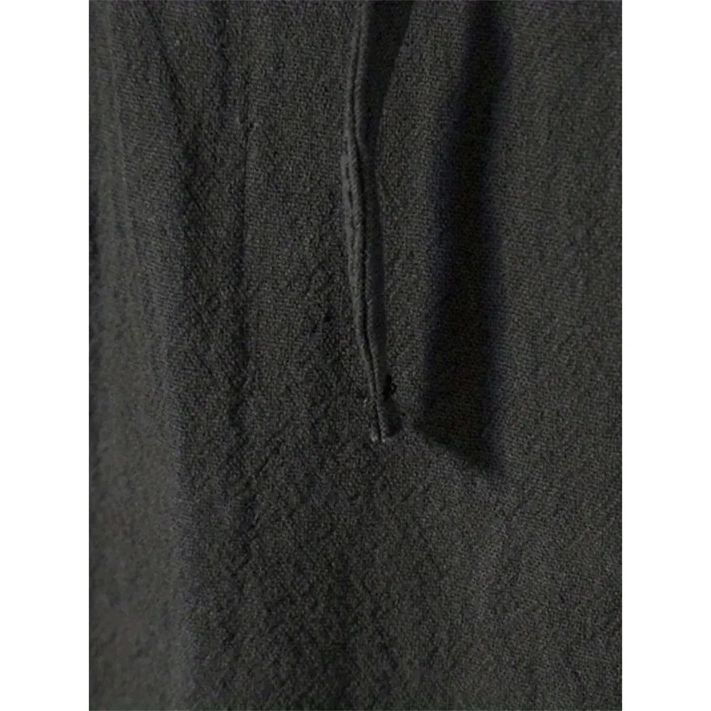 Men's Cotton Linen V-Neck Retro Shirt