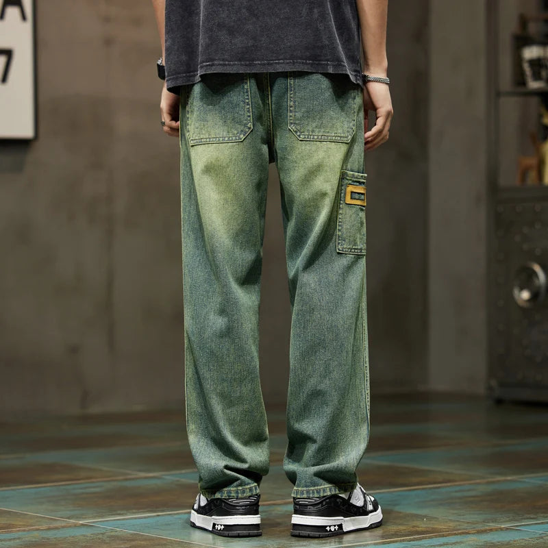 Men's Retro Baggy Wide-Leg Denim Jeans