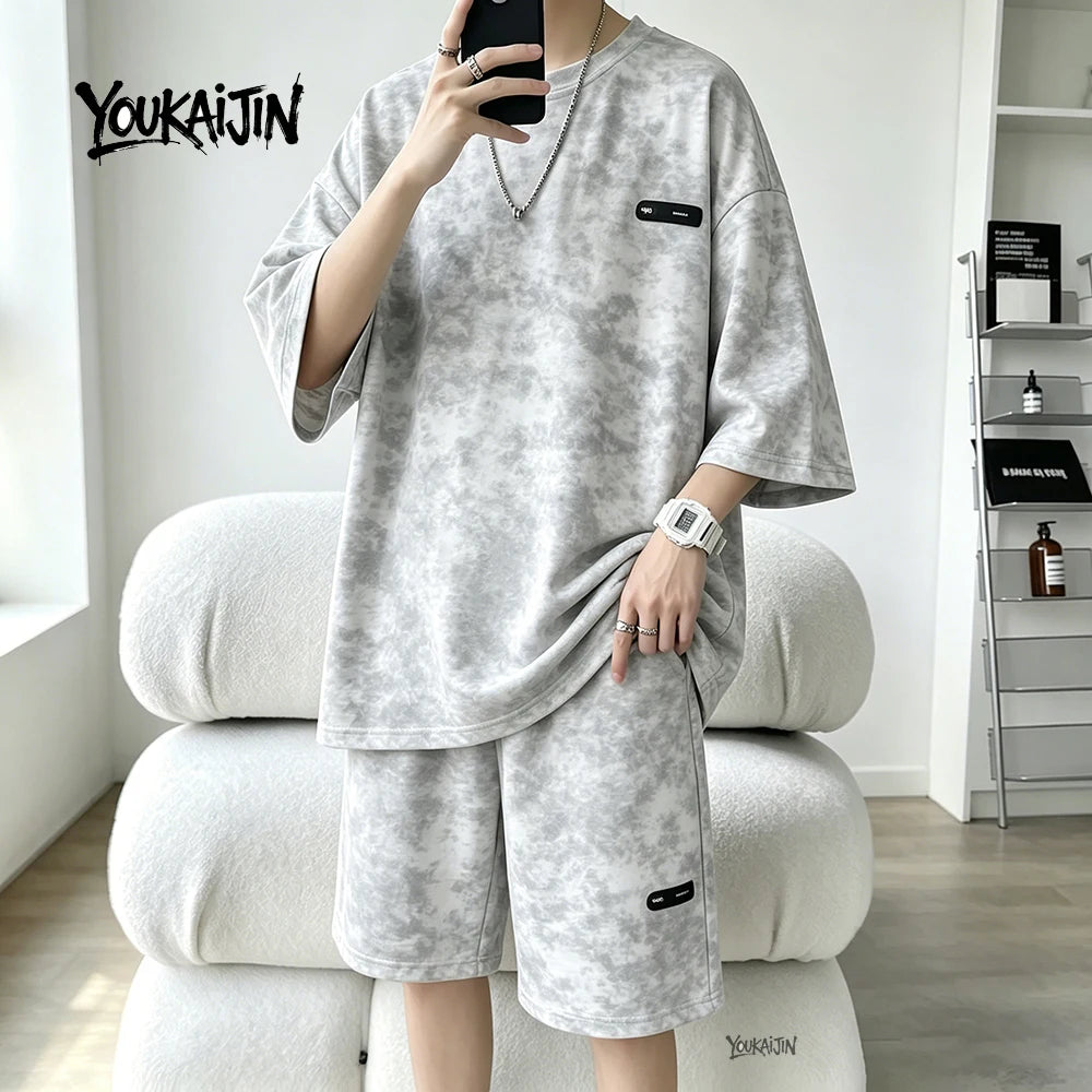 Men's Tie-Dye T-Shirt & Shorts Co-Ord Set