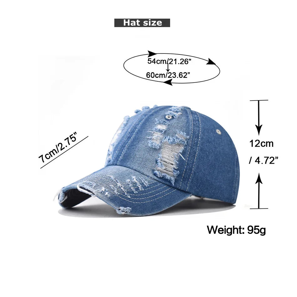 Washed Denim Snapback Trucker Hat