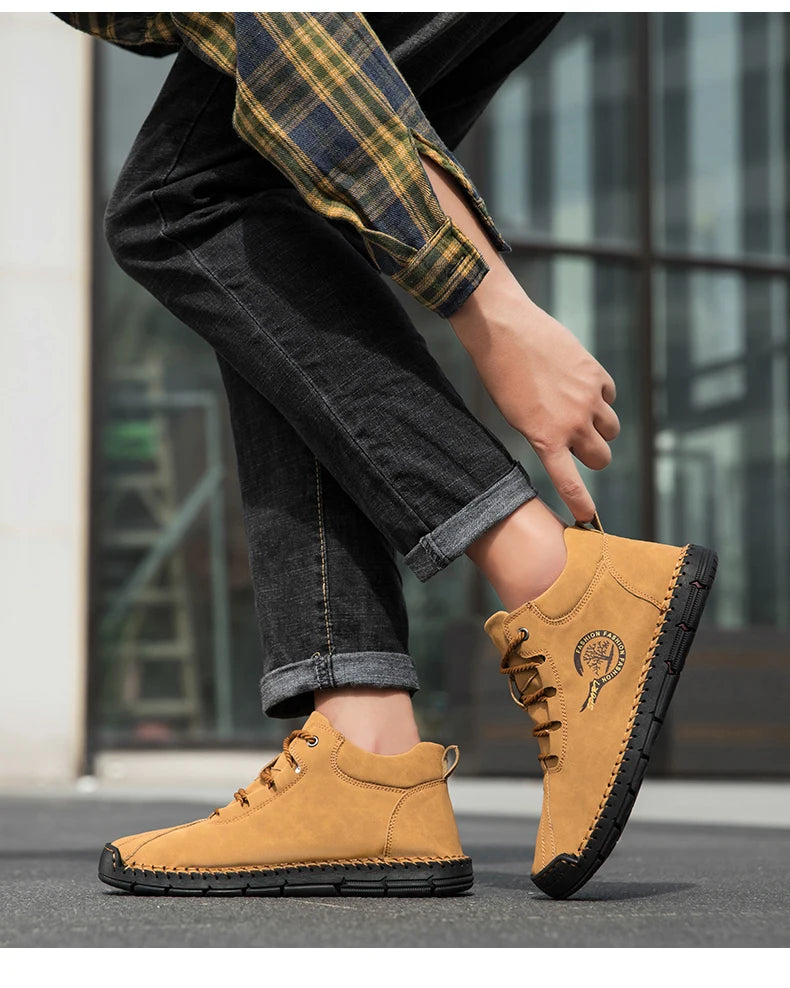 Men's Handmade Leather Outdoor Ankle Boots