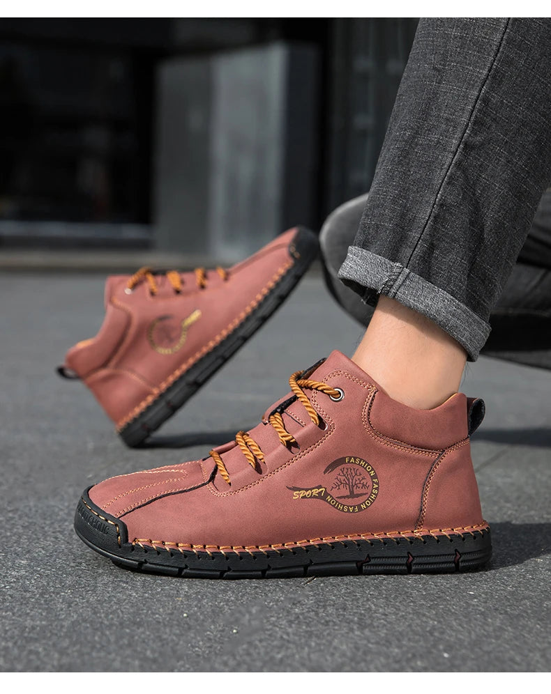 Men's Handmade Leather Outdoor Ankle Boots