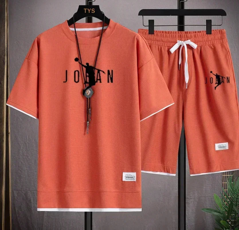 Men's T-Shirt & Shorts 2-Piece Fashion Set