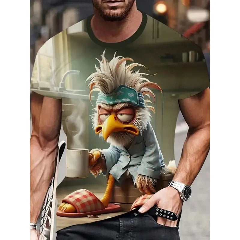 Men's 3D Pattern Print Breathable T-Shirt