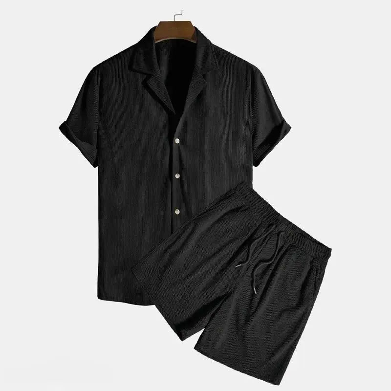 Men's Summer Linen Shirt & Shorts Set