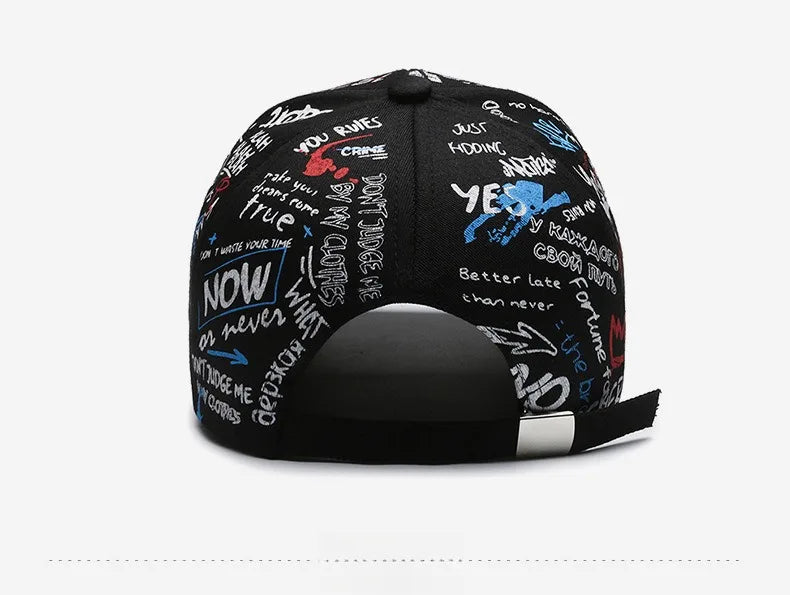 Graffiti Print Snapback Baseball Cap