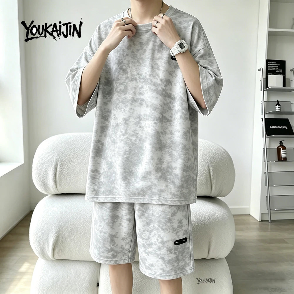 Men's Tie-Dye T-Shirt & Shorts Co-Ord Set